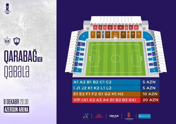 “Qarabağ” – “Qəbələ” qarşılaşmasının biletləri neçə manata satılır?