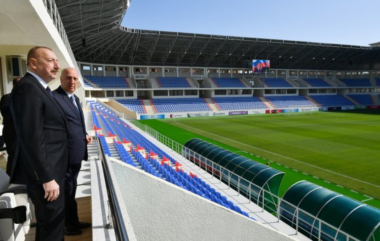 Prezident İlham Əliyev Sumqayıt şəhər stadionuna baş çəkib