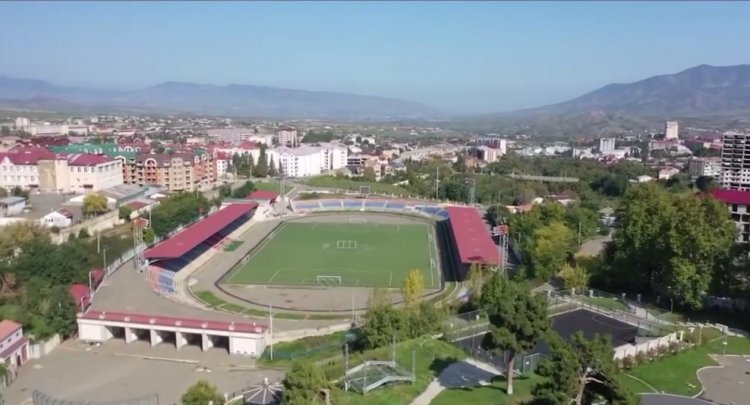  Xankəndi şəhər stadionunda təmir-bərpa işlərinə start verilib - VİDEO