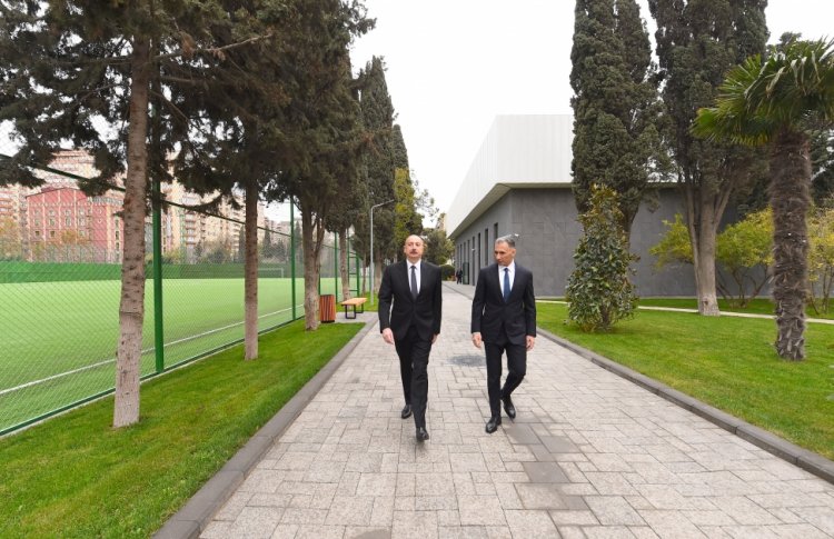 Prezident İlham Əliyev millinin məşq bazasında olub - FOTOLAR