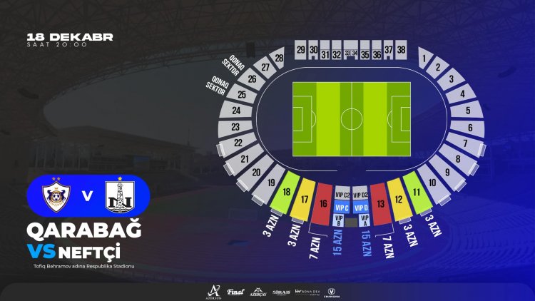 "Qarabağ"ın oyununa biletlərin qiyməti 3 manatdan başlayır