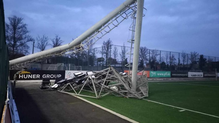 Tovuz şəhər stadionunda işıq dirəyinin aşma səbəbi məlum olub