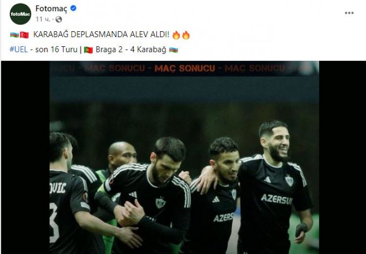 Tarixi qələbə dünya mediasında: "Qarabağ" "Braqa"nın qüruru ilə oynayır", "Braqa"nın "dili tutuldu"