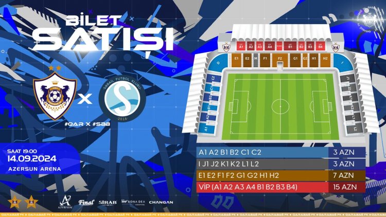 "Qarabağ"ın oyununun biletləri 3 manatdan satışa çıxarıldı