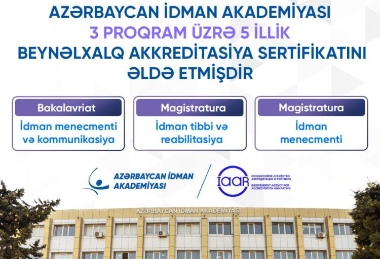 İdman Akademiyasının proqramları beynəlxalq akkreditasiyadan keçib